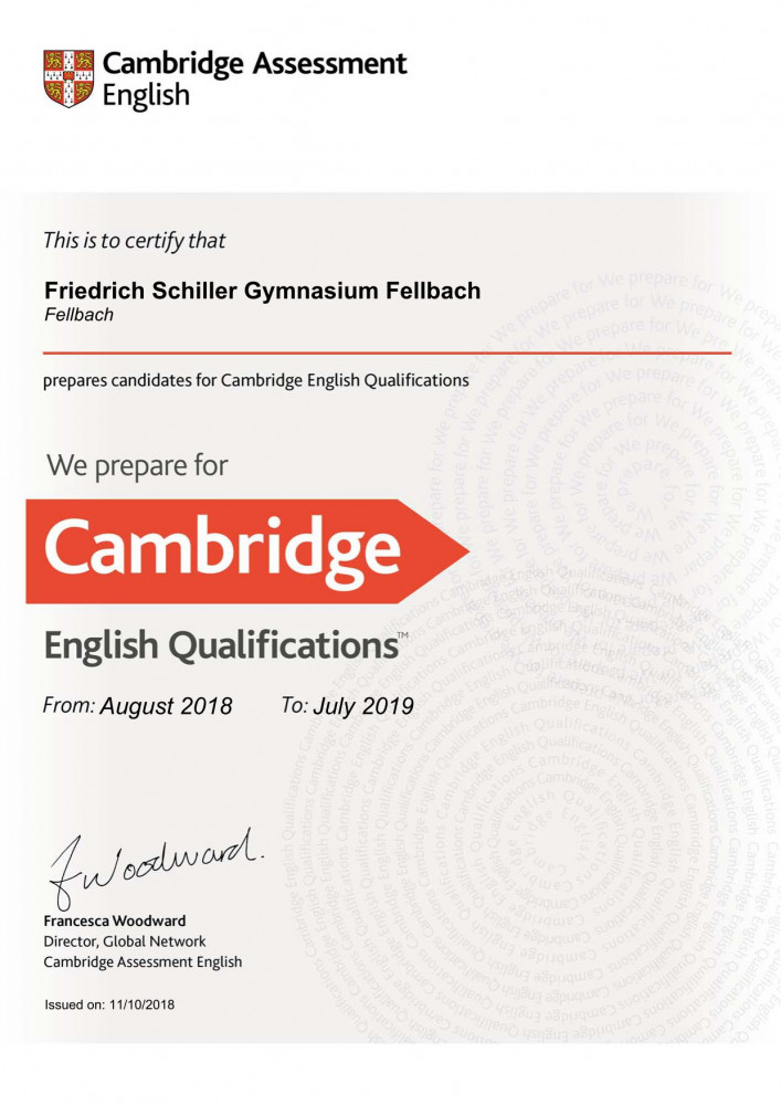 FSG Fellbach Cambridge Certificate